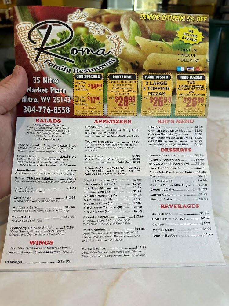 Roma Family Restaurant Menu image 2